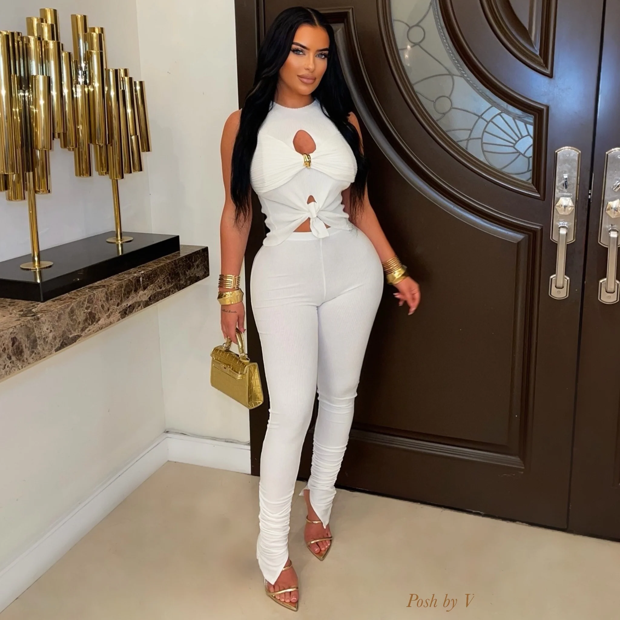 Riana top (White/gold)