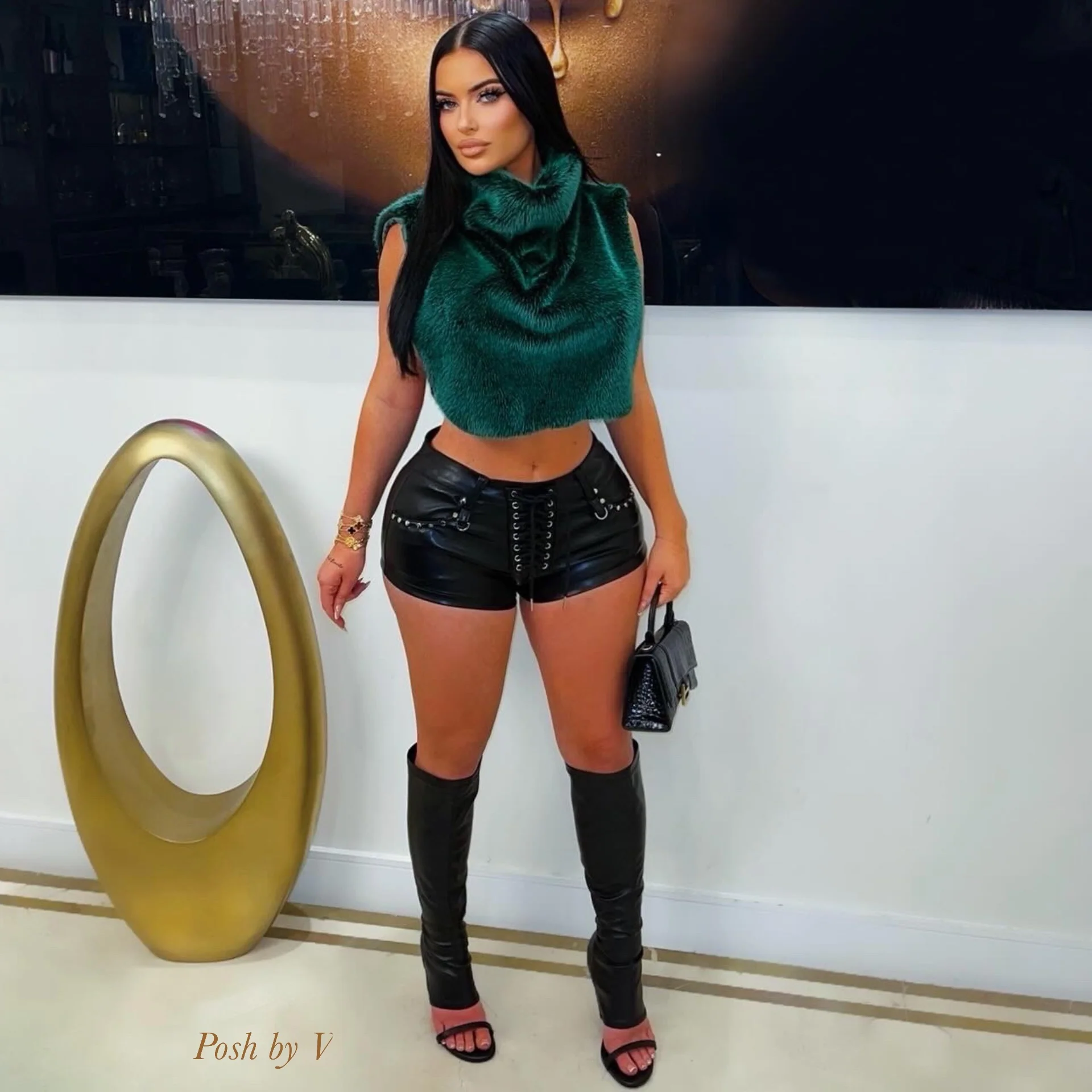 Evali fur top (Green) - Image 2