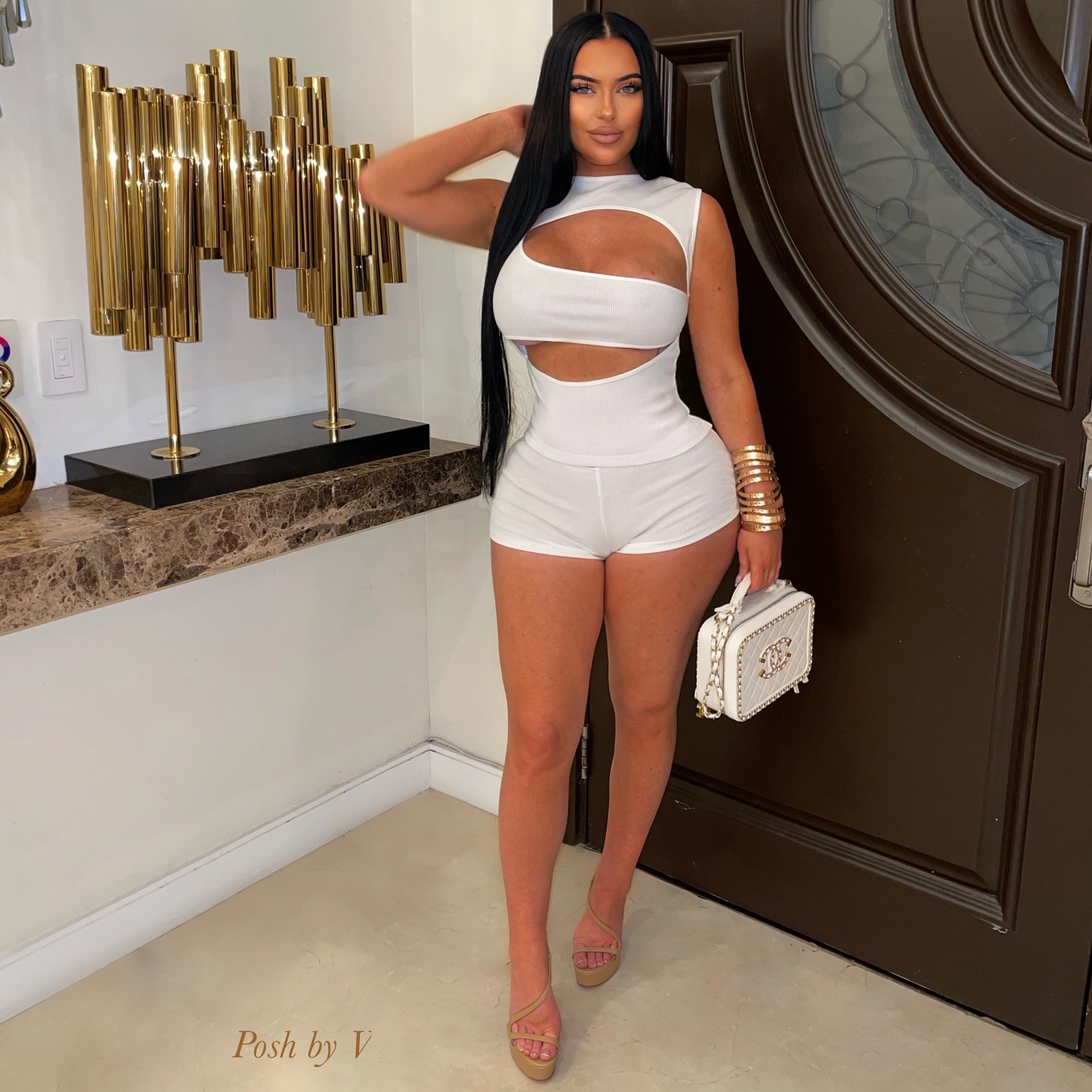 Cera slit shorts set (Black) - Image 2