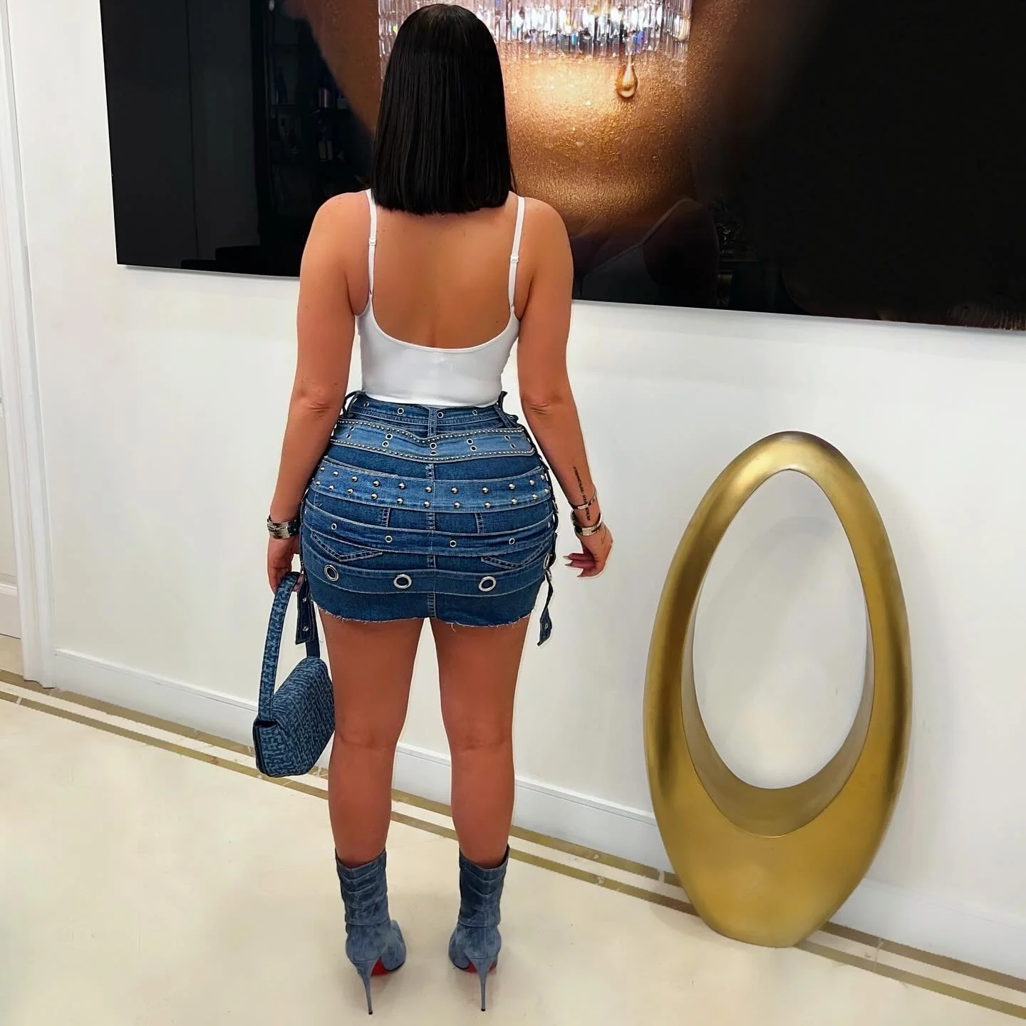 City belted denim skirt (Blue) - Image 2