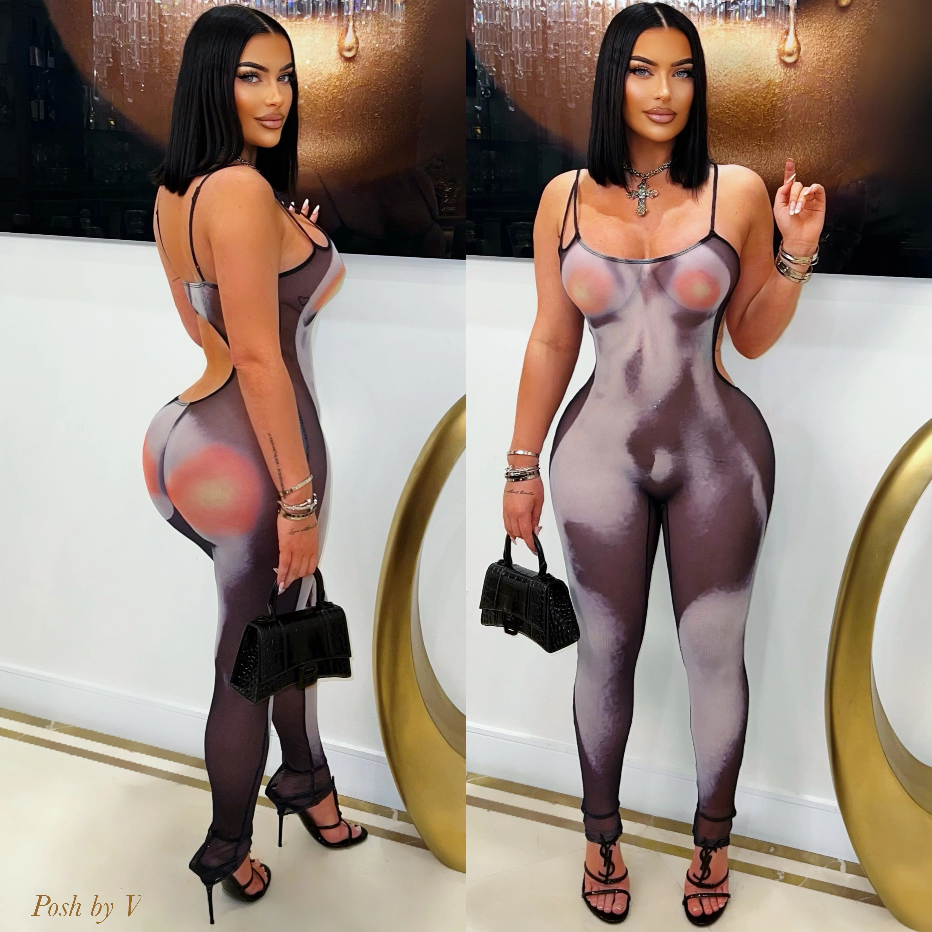 Cosmo body jumpsuit (Grey/black) - Image 2
