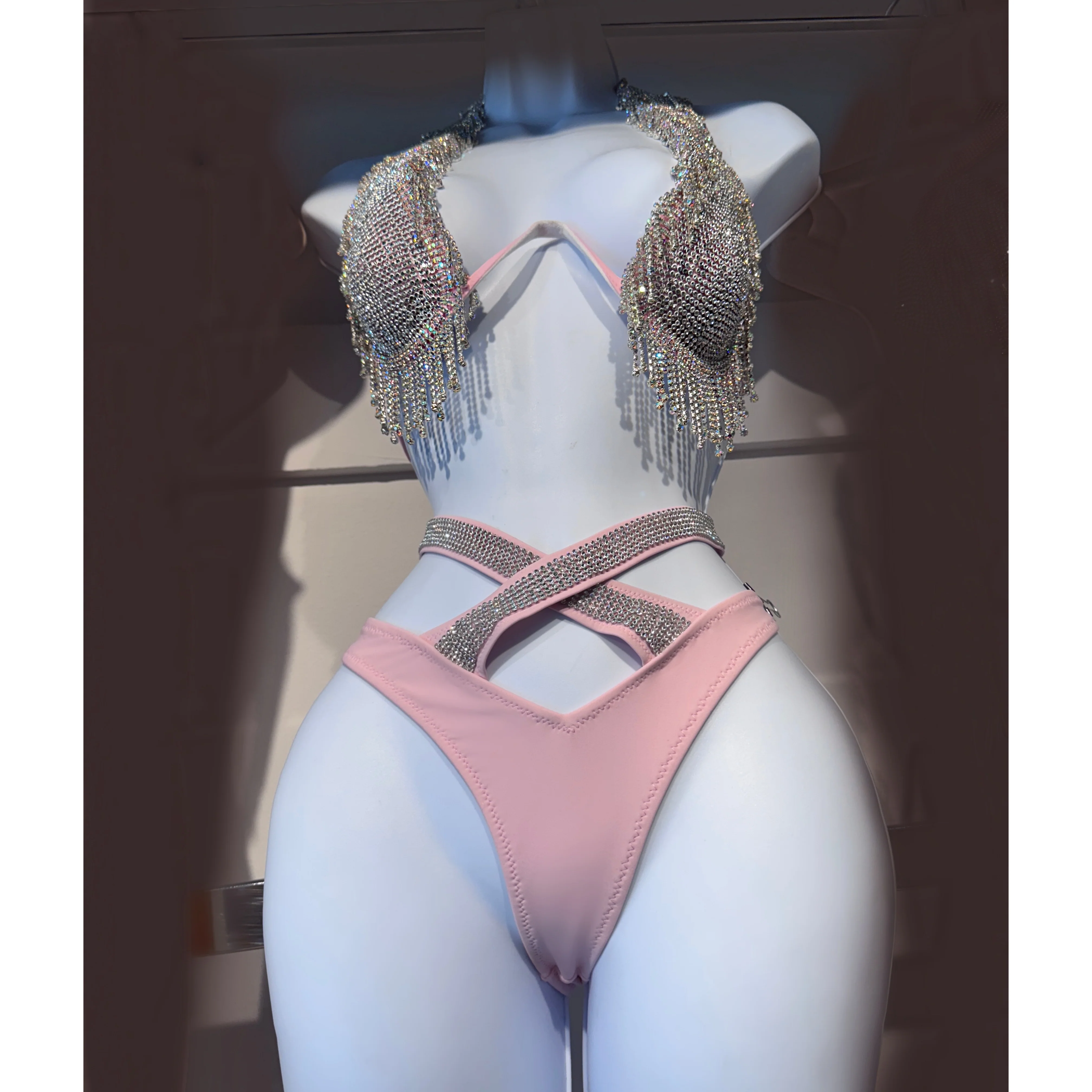 Crystal fringe shorts (Blue/silver) - Image 2