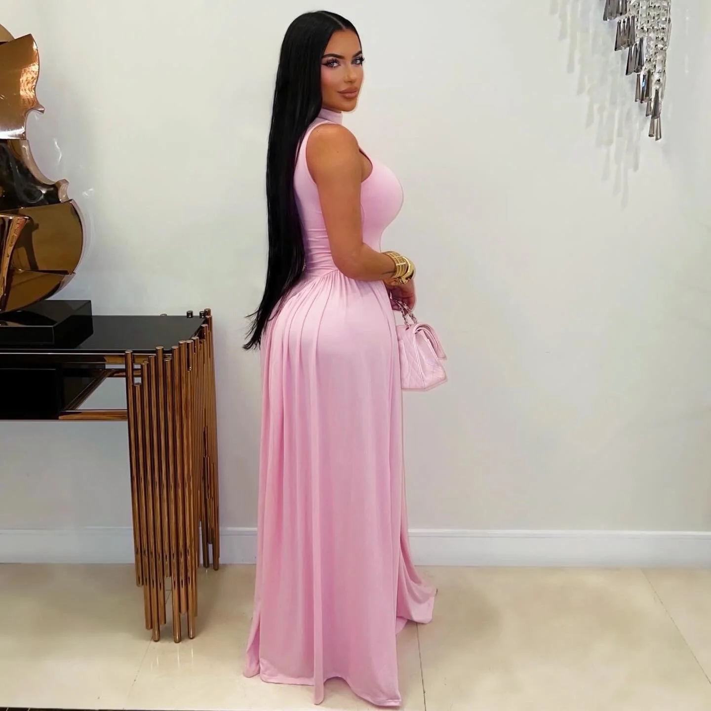 Gloria maxi dress (Pink) - Image 2