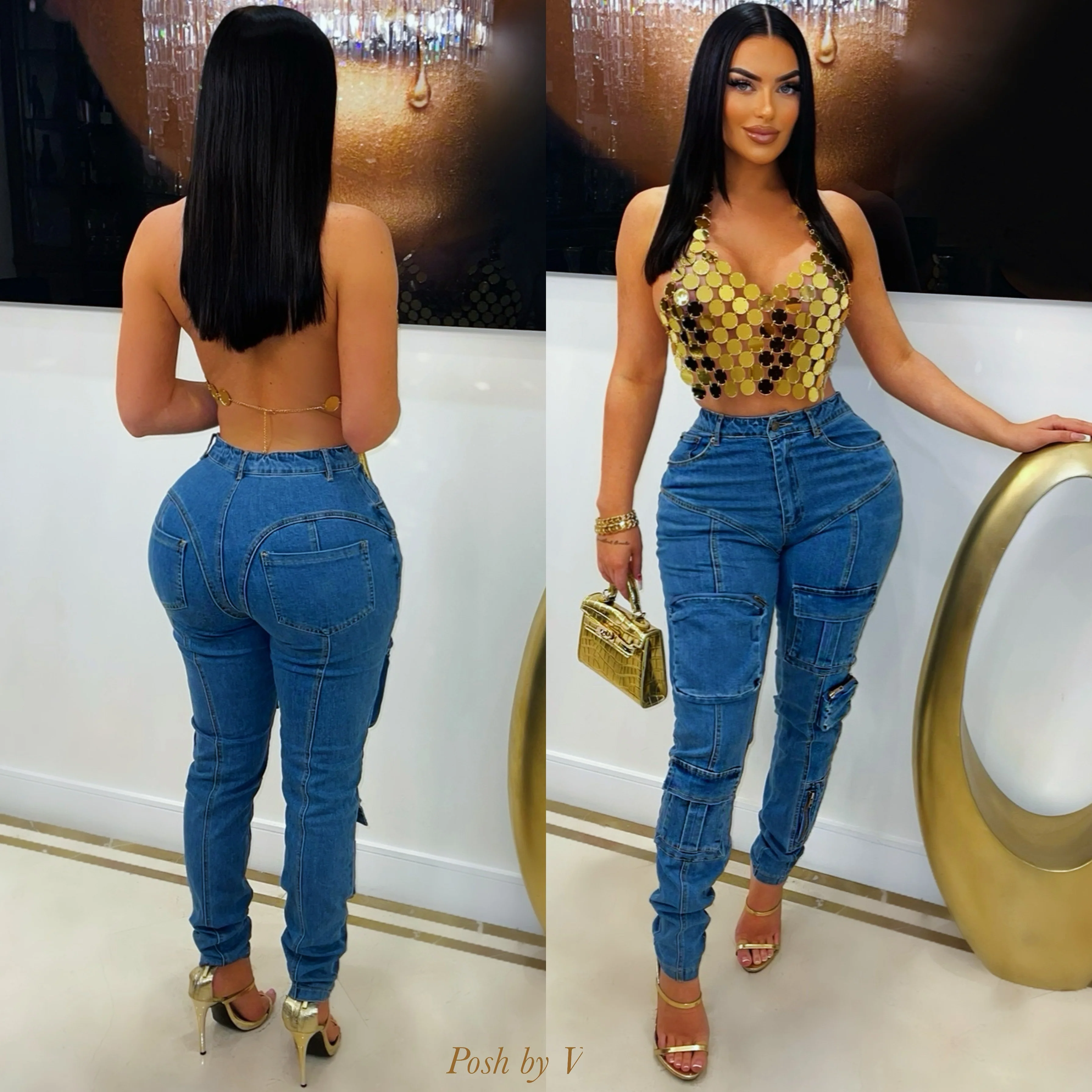 Iman cargo jeans (Blue)