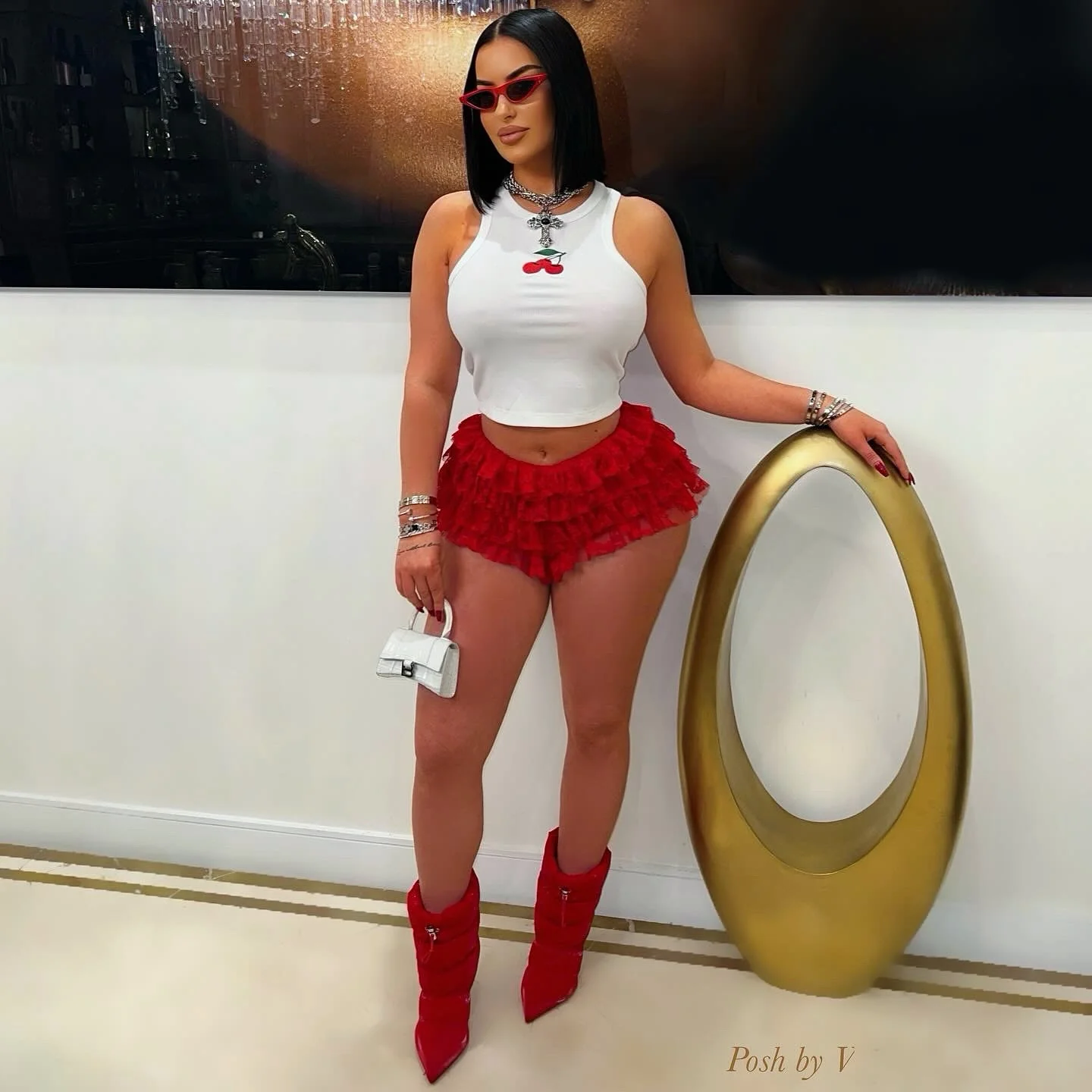 Jazzy lace shorts (Red)