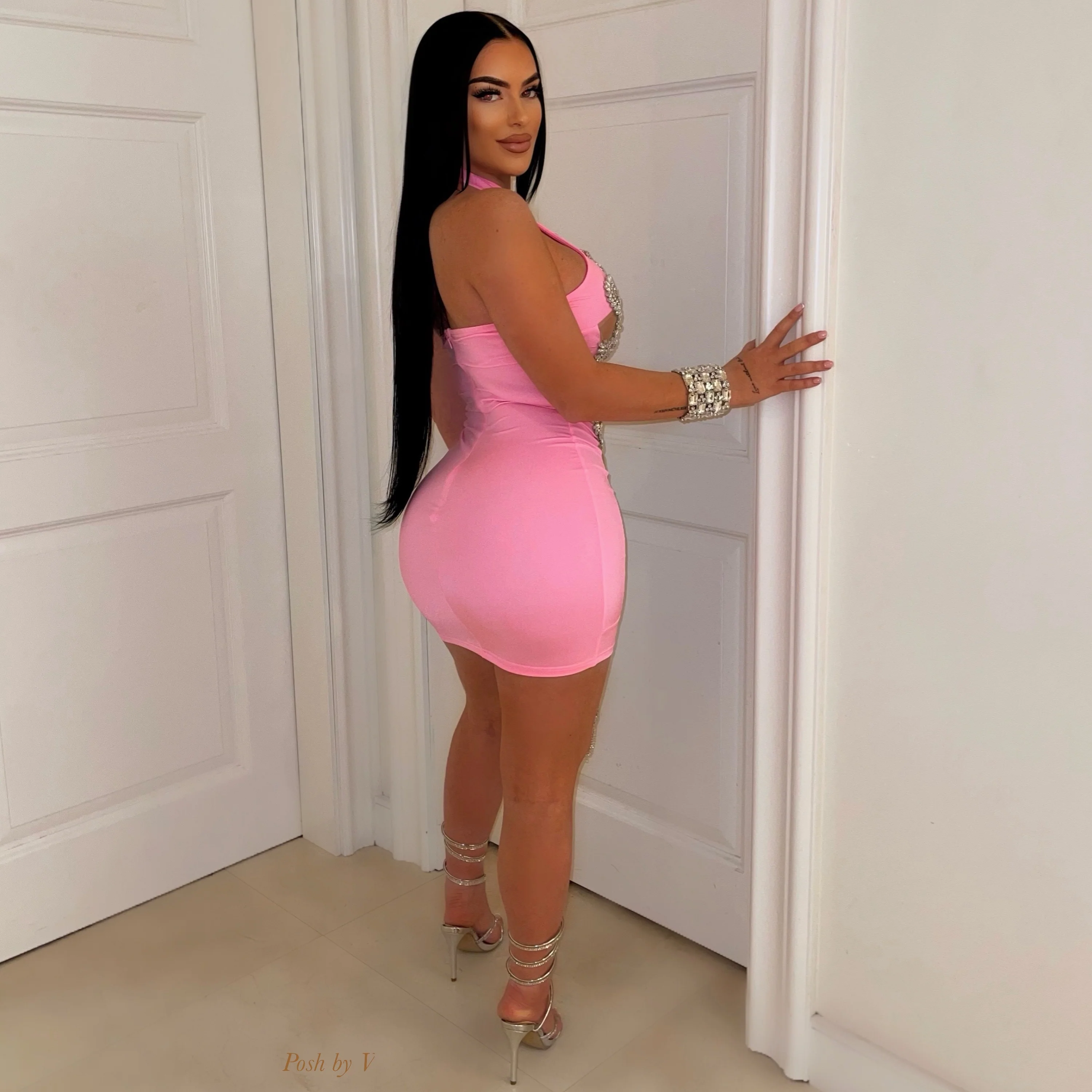 Joire crystal glam dress (Pink) - Image 2