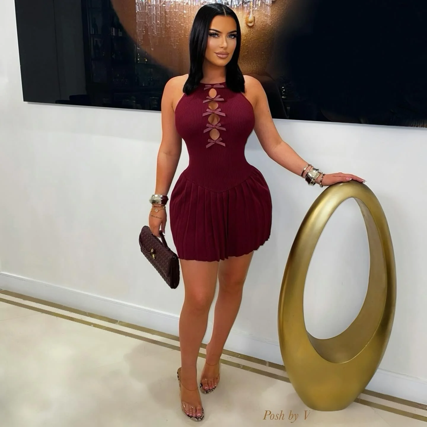 Kenia knit dress (Wine)