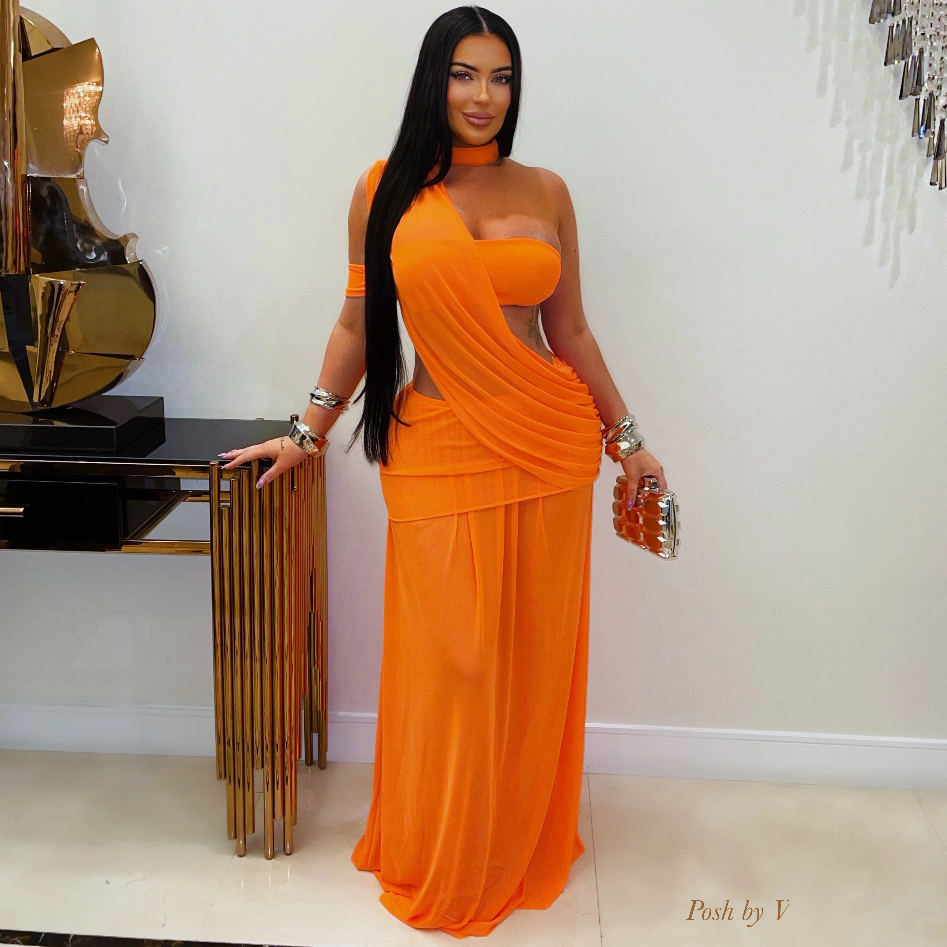 Larva resort maxi dress (Orange)
