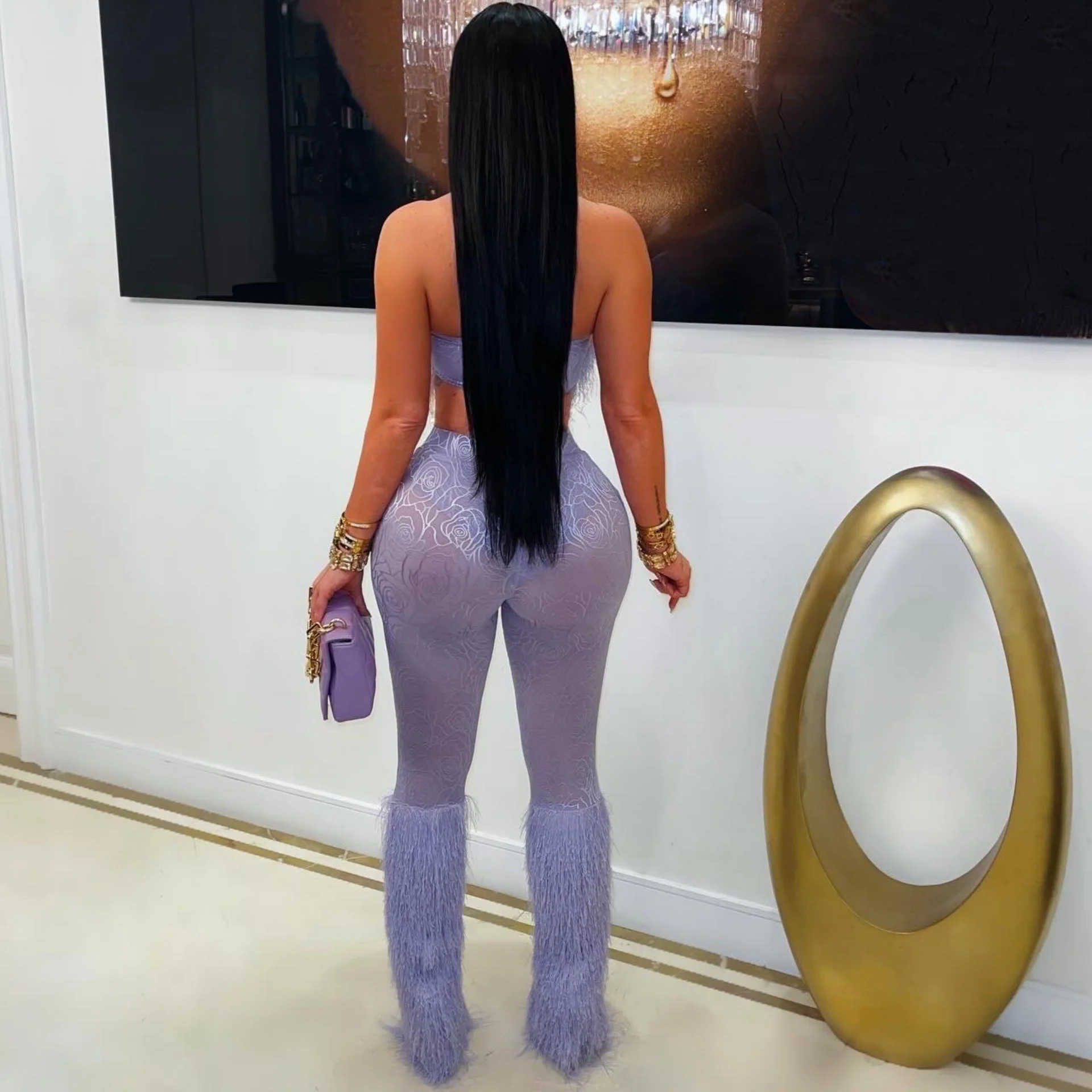 Luvira fringe leggings set (Lilac) - Image 2