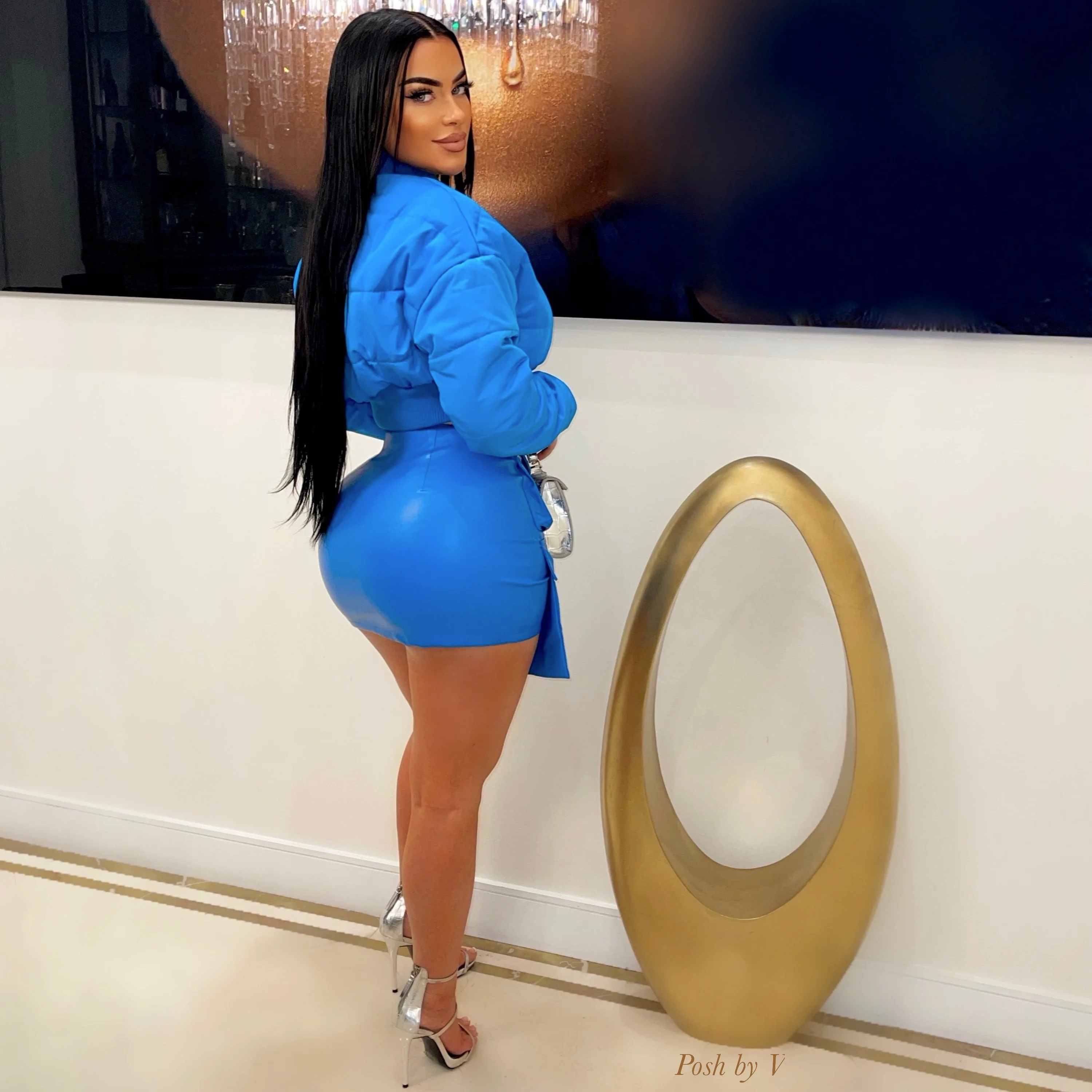 Monte bomber skirt set (Blue) - Image 3