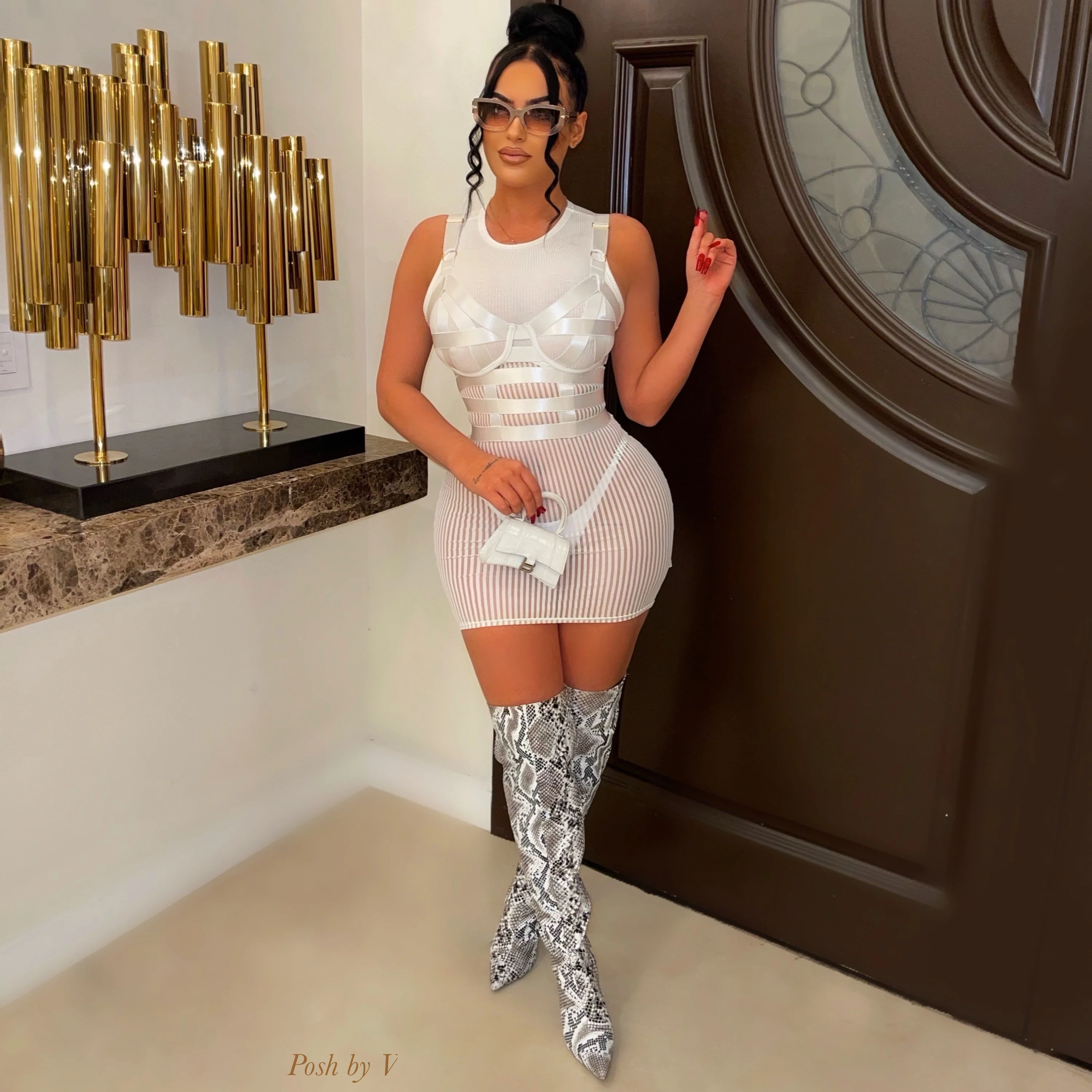 Neka caged corset (White)