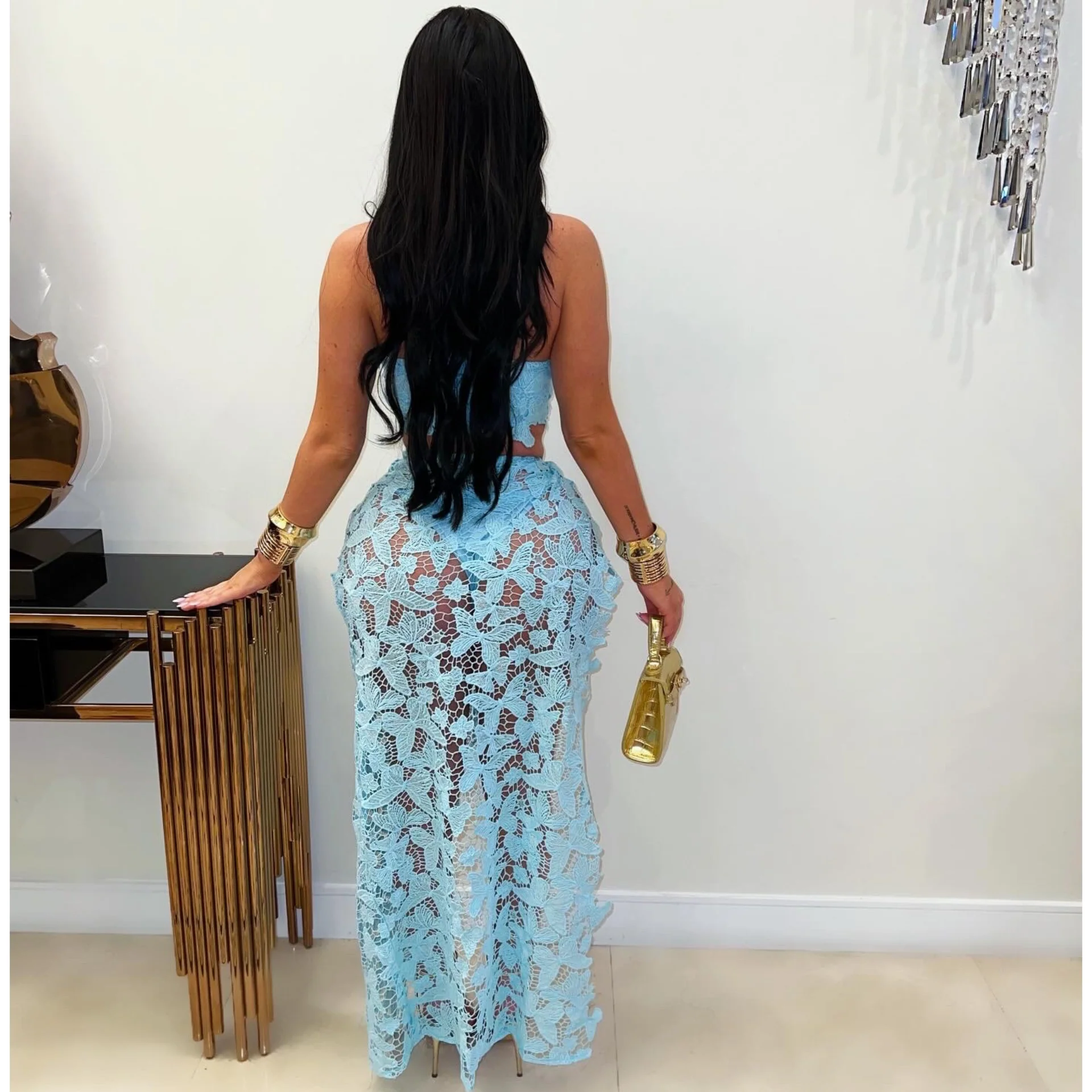 Oasis embroidered 3pcs skirt set (White) - Image 3