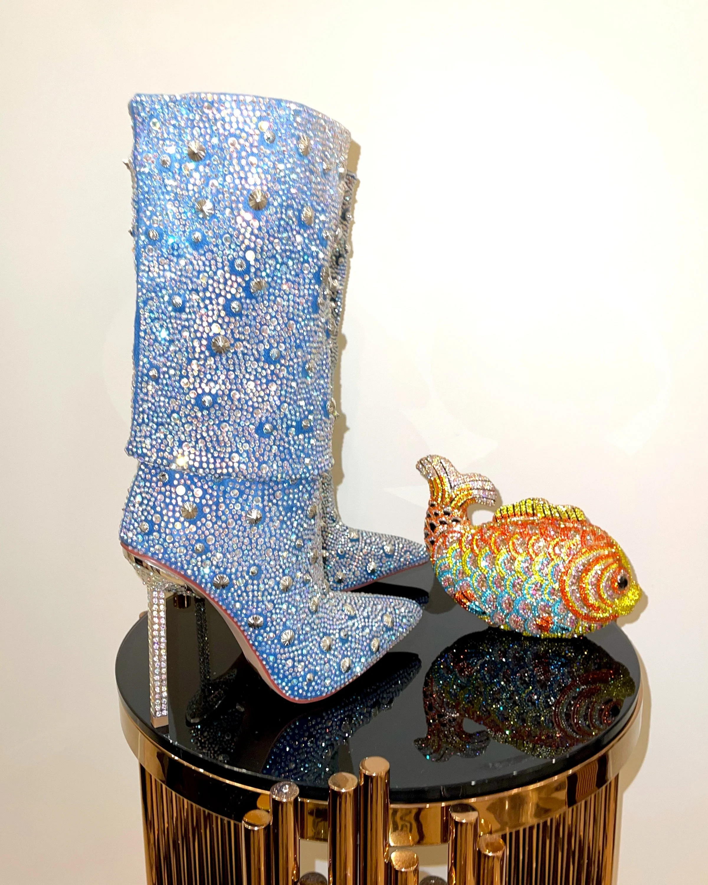 Paris crystal denim boots - Image 5
