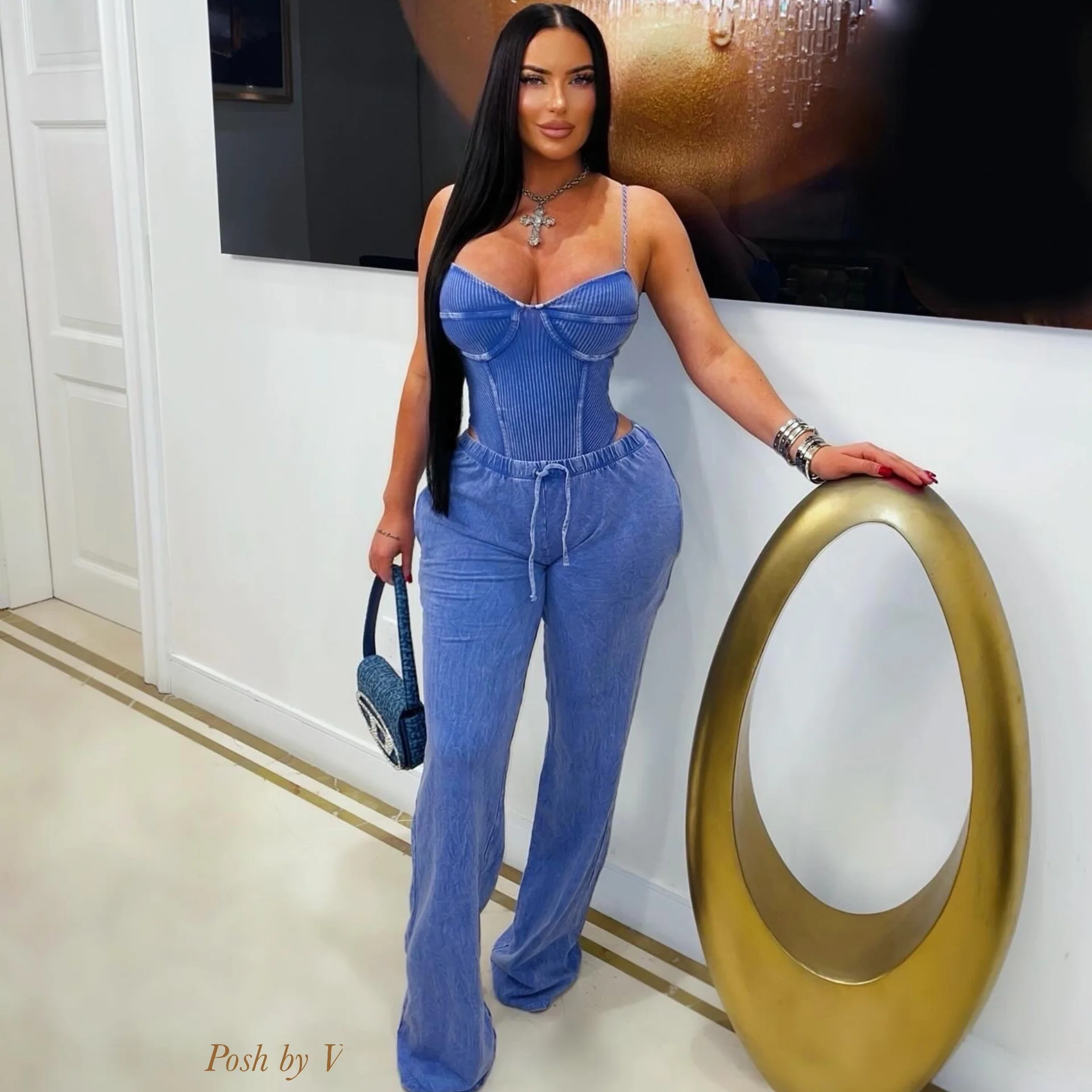 Rema bodysuit/jogger set (Black) - Image 2