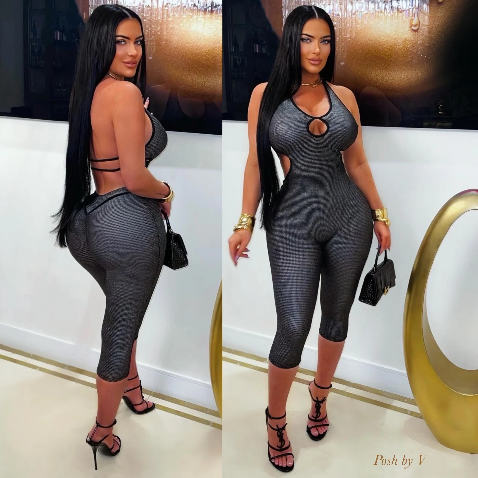 Sahar jumpsuit (Silver/black)