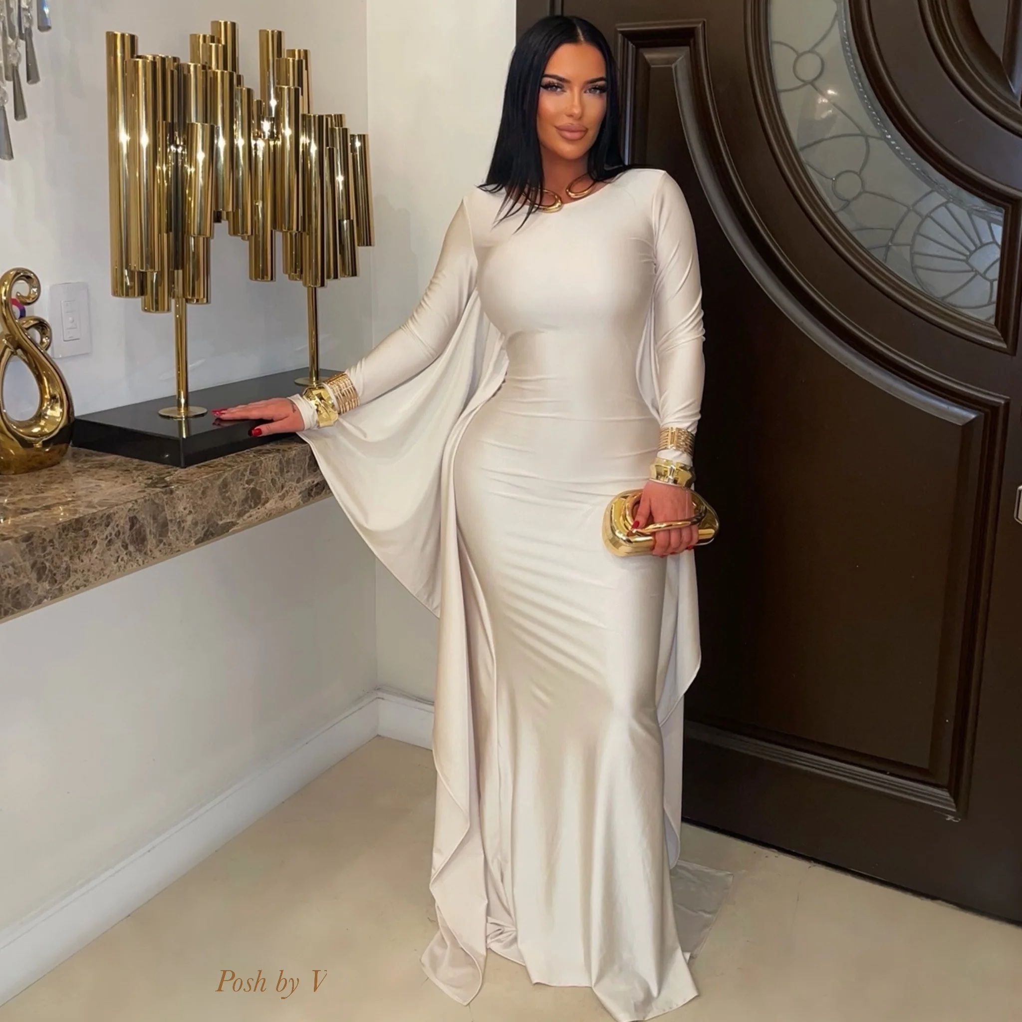 Silhouette maxi dress (Nude)