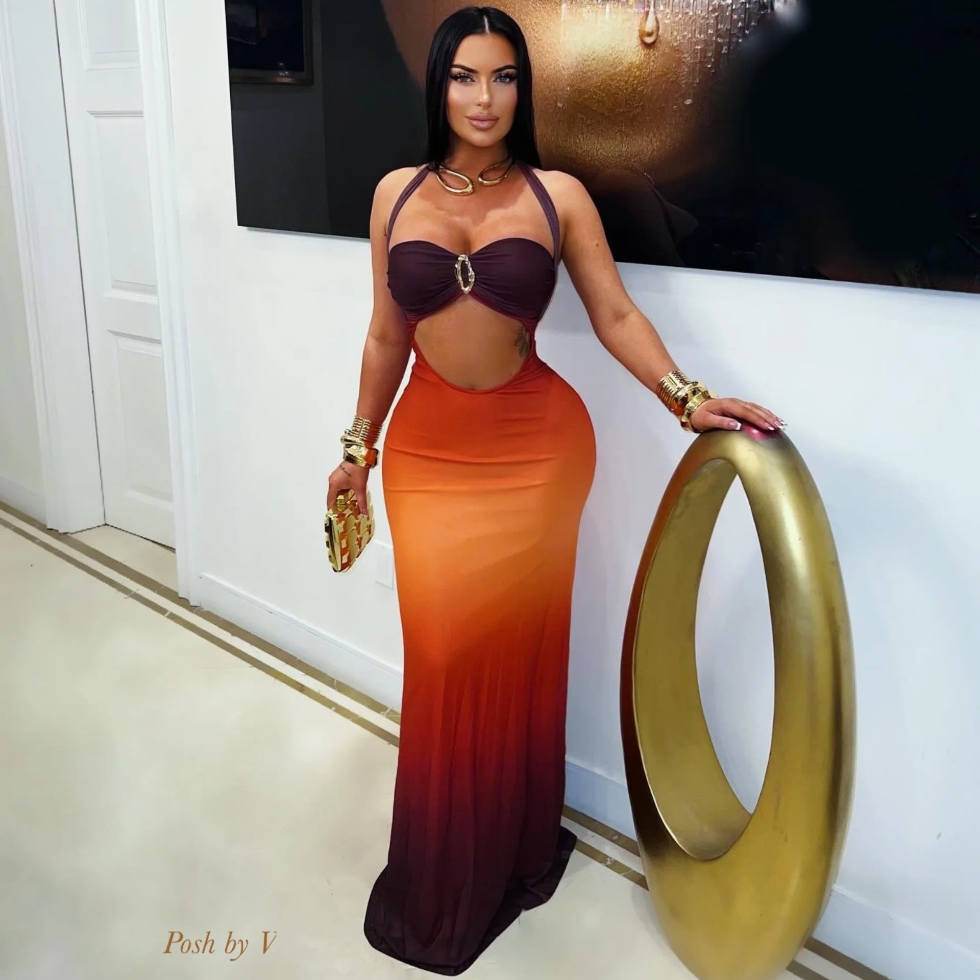 Solara maxi dress (Blue ombré) - Image 2