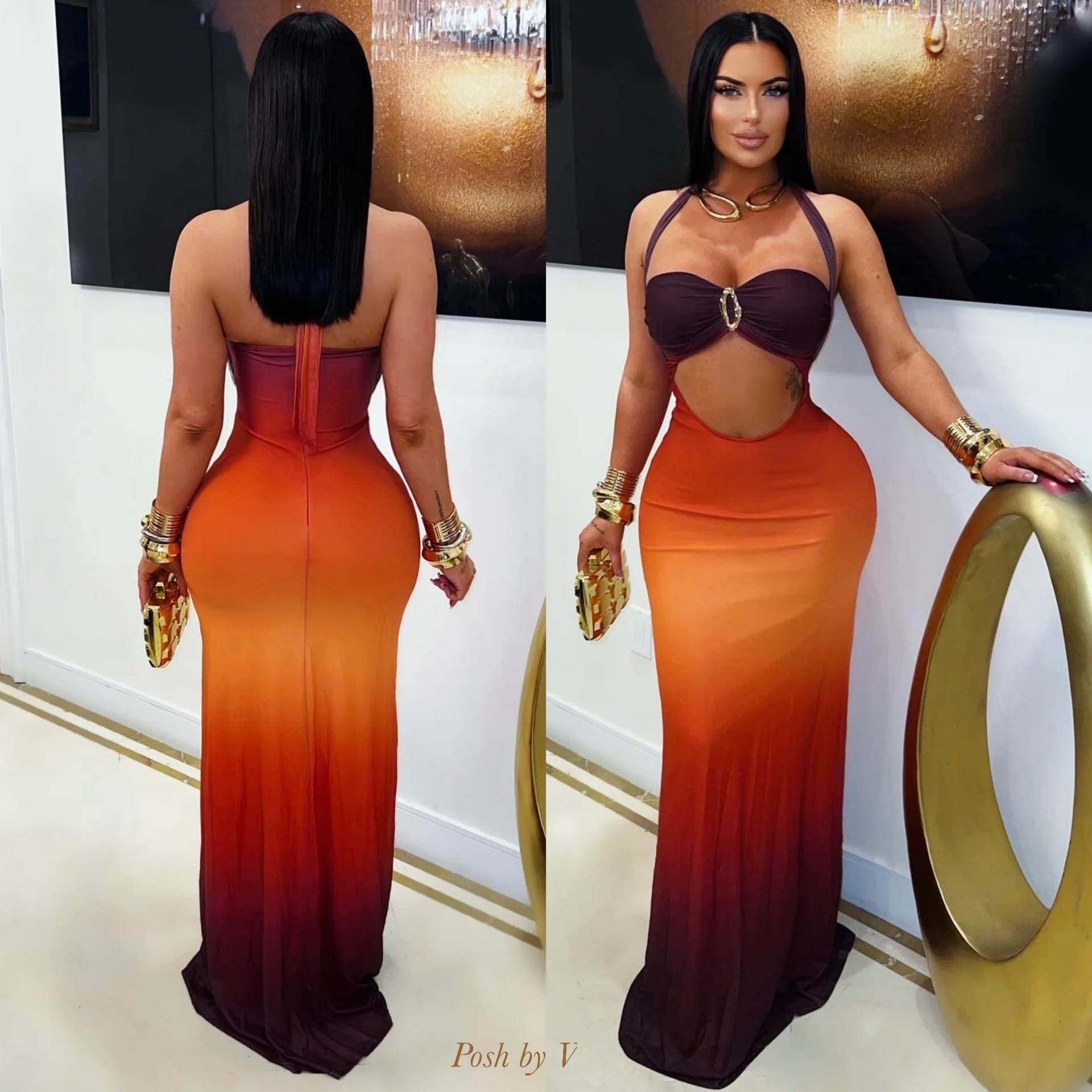 Solara maxi dress (Blue ombré) - Image 3