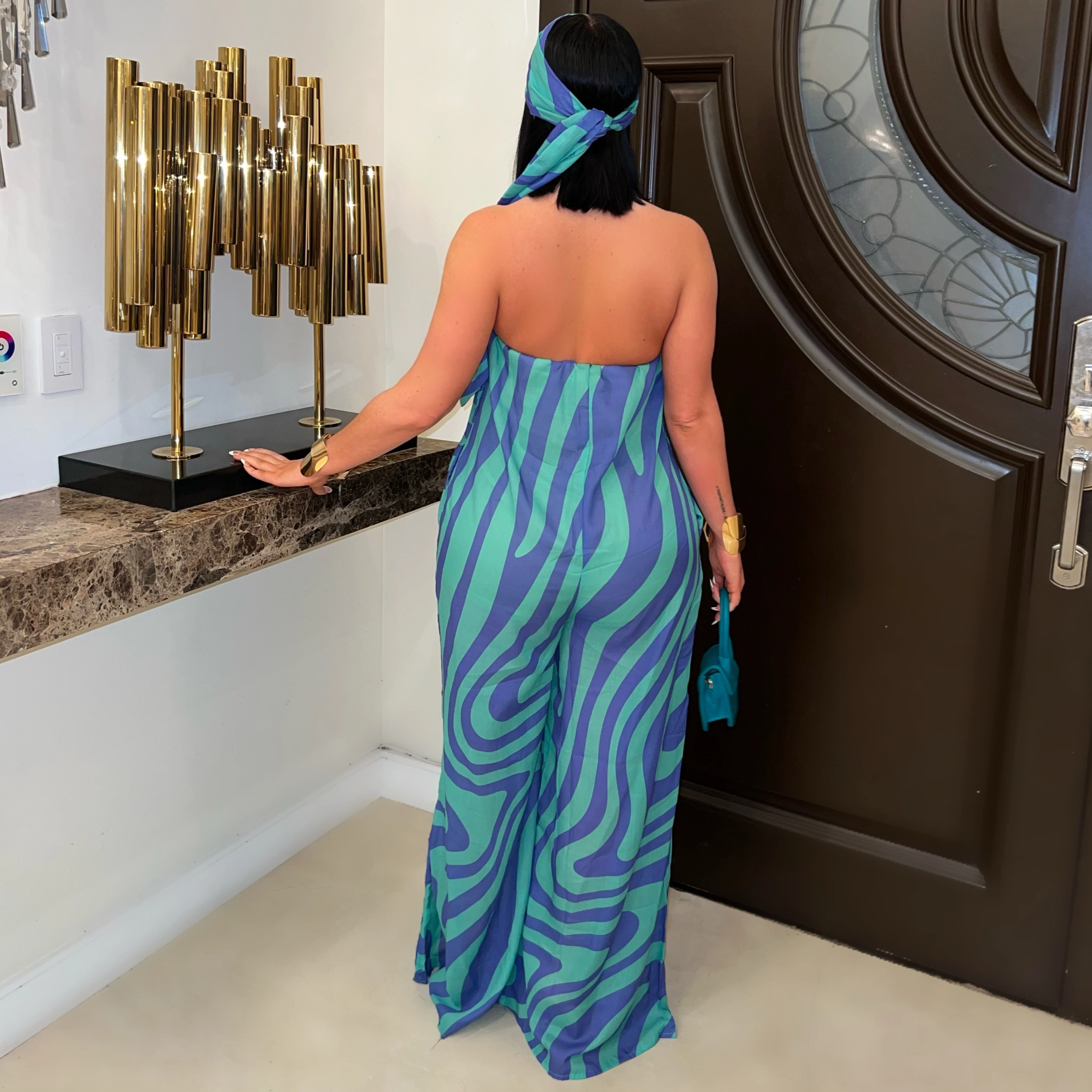 Tallina palazzo jumpsuit (Aqua/blue) - Image 2