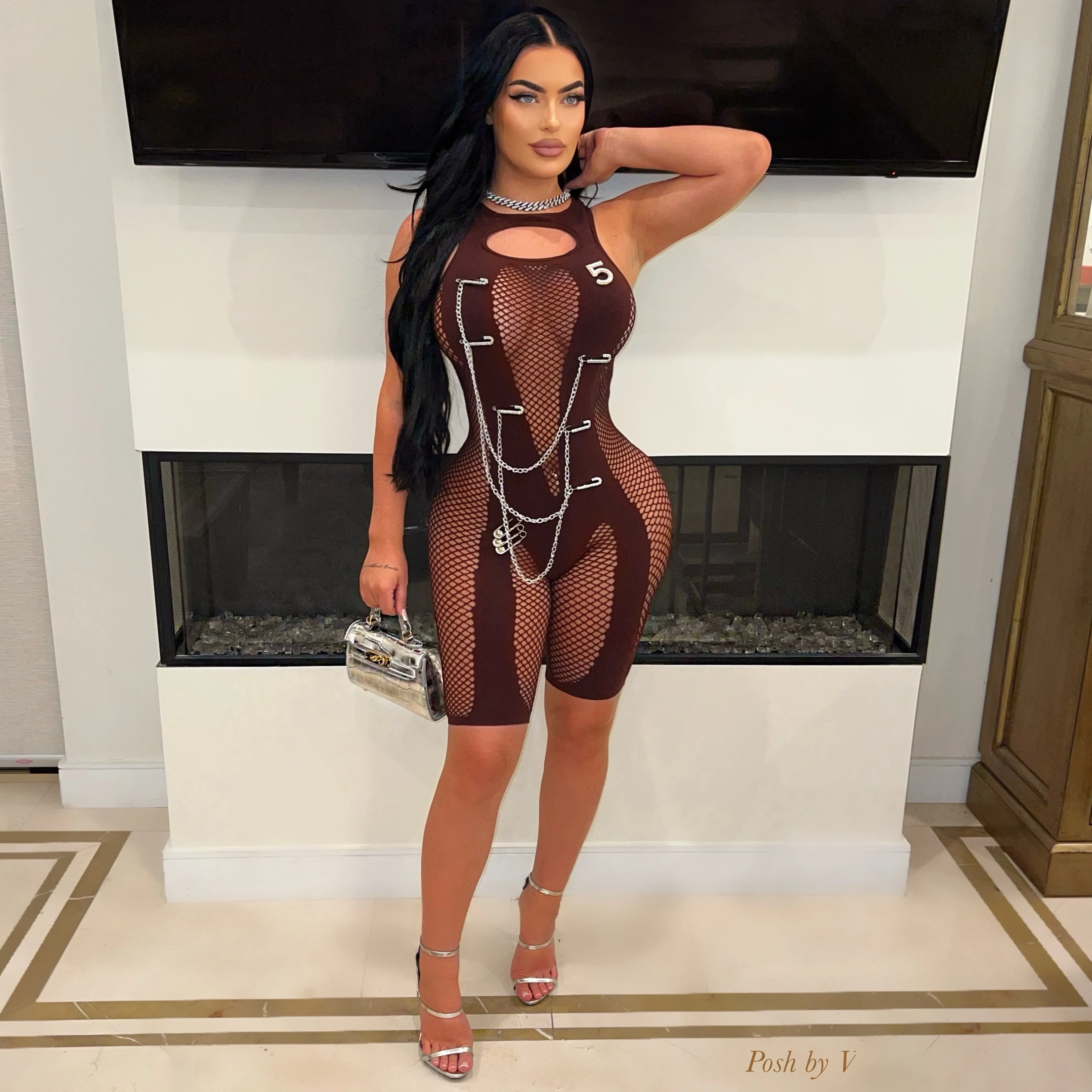 Tana chain romper (Black) - Image 2