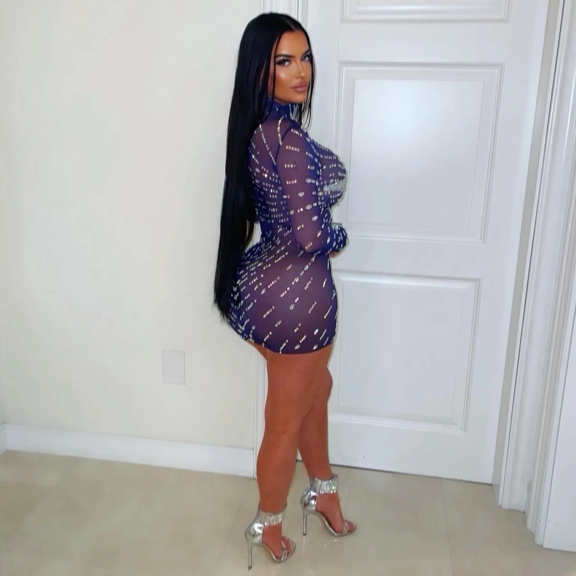 Tivae glam mini dress (Purple/silver) - Image 2