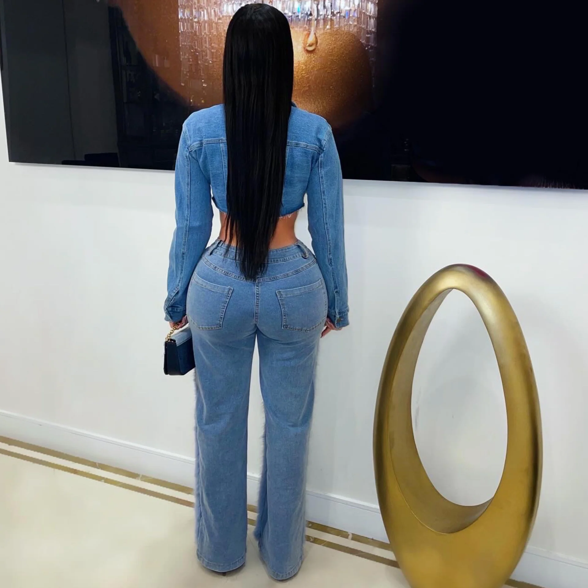 Ultra fur denim pants (Blue) - Image 2