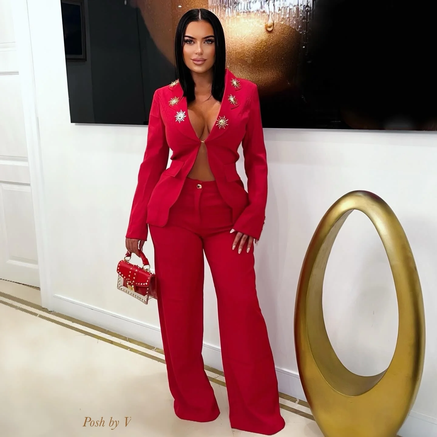 Valenci jacket set (Red/gold)