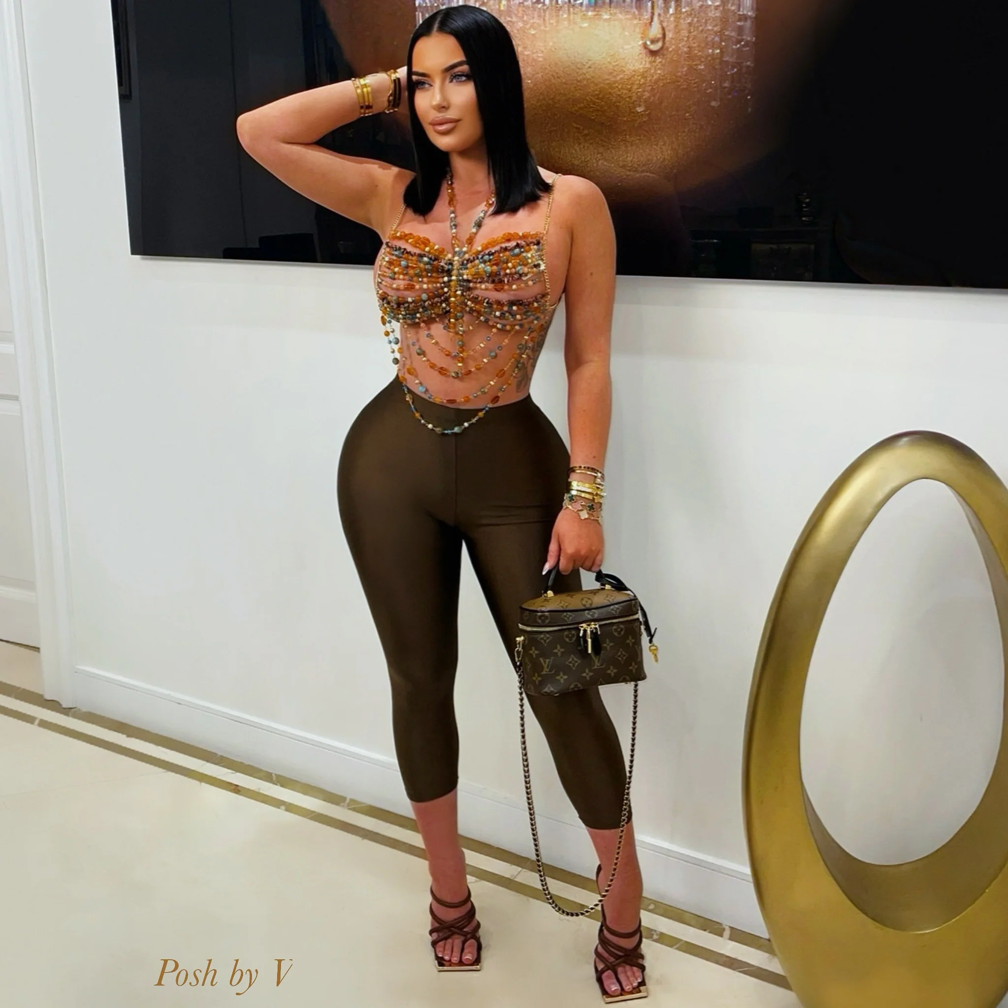 Yeri crop leggings (Olive) - Image 2