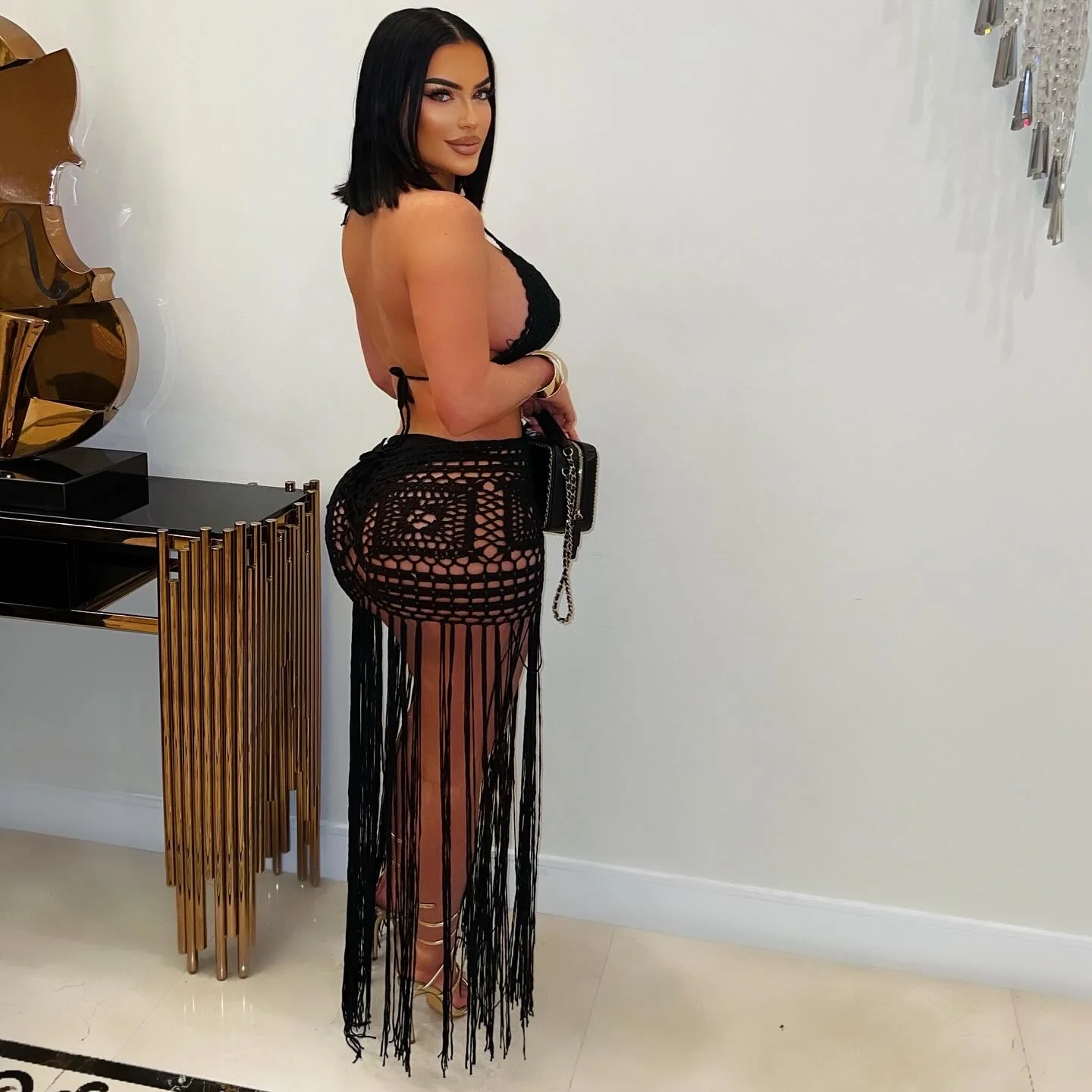 Yette crochet dress (Black) - Image 2