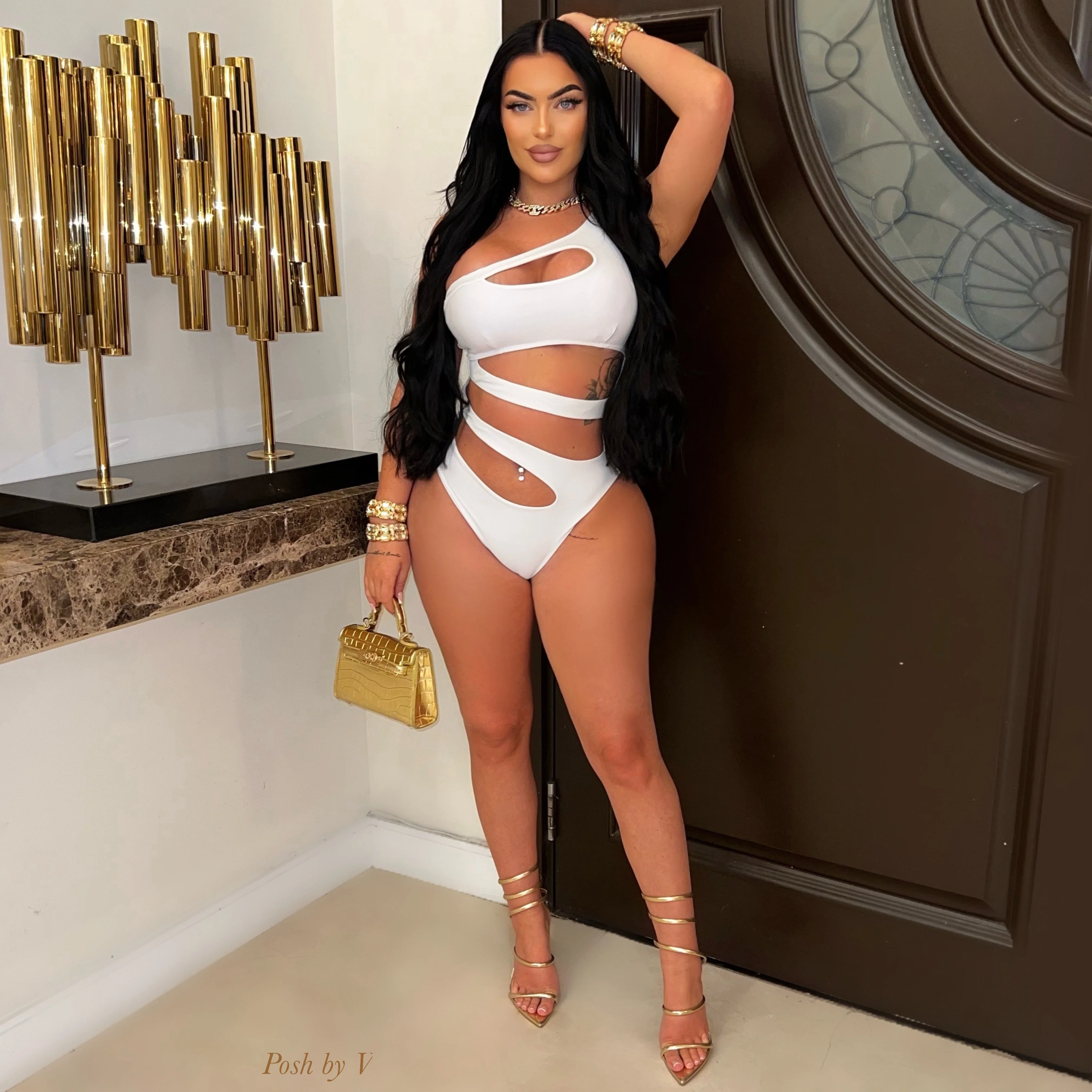 Zika ombré mesh dress (Olive/rust) - Image 2